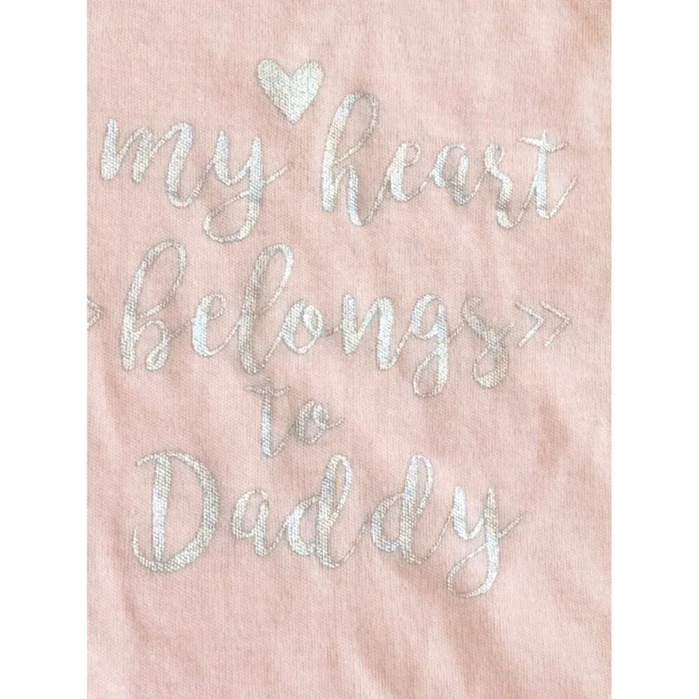 Chick Pea Baby My Heart Belongs to Daddy Pink Bodysuit Onesie. 0-3 Months. NEW.